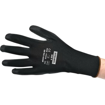 Palm-side Pu Coated Black Gloves - Size 9 - Sitesafe