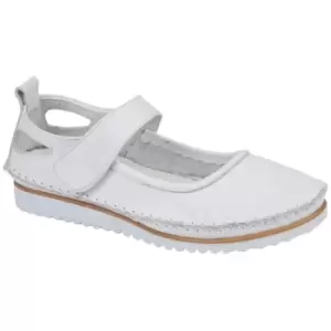 Mod Comfys Womens/Ladies Softie Leather Casual Shoes (4 UK) (White)