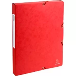 Exacompta Elasticated Box File 25mm, A4, Red, Pack of 8