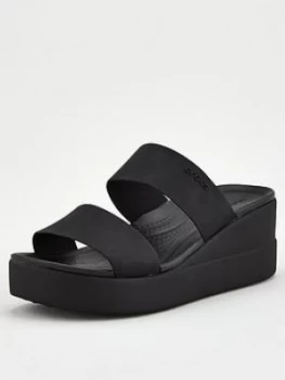 Crocs Brooklyn Mid Wedge Mule Sandal - Black, Size 6, Women