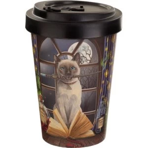 Lisa Parker Hocus Pocus Cat Reusable Screw Top Bamboo Composite Travel Mug