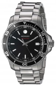 Movado Mens Series 800 Stainless Steel Black Dial 2600135 Watch