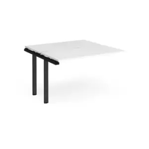 Bench Desk Add On 2 Person Rectangular Desks 1200mm White Tops With Black Frames 1200mm Depth Adapt