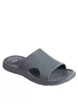 TOTES Mens Solbounce Vented Slide Sandal - Grey, Size 12, Men
