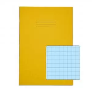 RHINO A4 Tinted Exercise Book 48 Pages 24 Leaf Yellow with Blue Paper