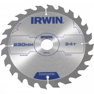 Irwin ATB Construction Circular Saw Blade 230mm 24T 30mm