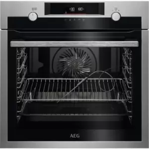 AEG Steambake BPE556060M WiFi Connected Built In Electric Single Oven - Stainless Steel / Black - A+ Rated