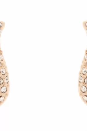 Ladies Karen Millen Rose Gold Plated Pave Crystal Wave Stud Earring KMJ951-24-02