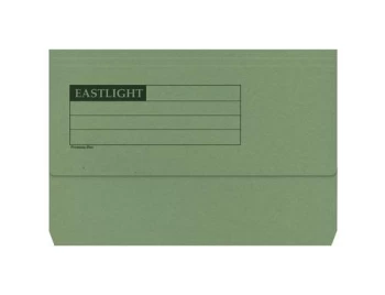 Document Wallet Manilla Foolscap Half Flap 285gsm Green - Pack of 50
