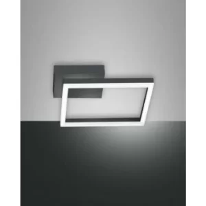 Fabas Luce Bard Integrated LED Semi Flush Light Anthracite Glass