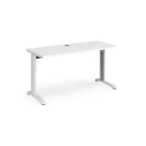 Office Desk Rectangular Desk 1400mm White Tops With White Frames 600mm Depth TR10