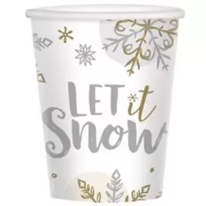 Amscan Let It Snow Cups (Pack of 8) (Pack of 8) (White) - White