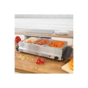 Quest Compact 3 Tray Buffet Server and Warming Plate