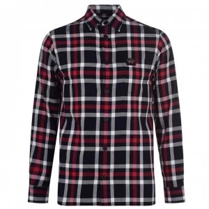 Paul And Shark Patch Flannel Shirt - Red Chck 400