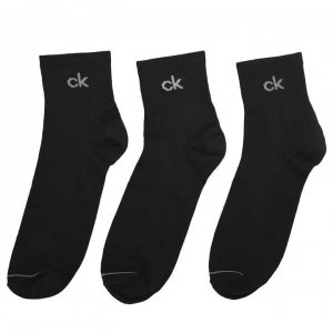 Calvin Klein 3 Pack Nick Quarter Socks - Black 00
