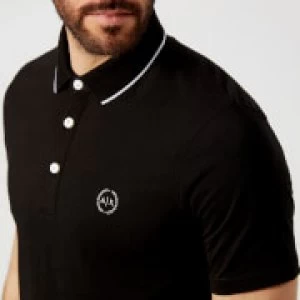 Armani Exchange Tipped Collar Polo Shirt Black Size S Men