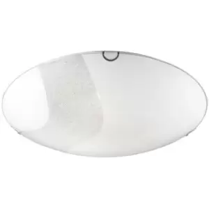 Dalhousie 3 Light Decorative Flush Ceiling Light White Glass, Crystal LED E27att - Merano