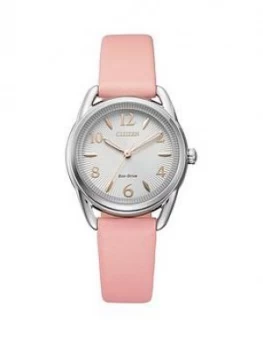 Citizen Ladies Eco Driver Pink Leather Strap Cream Dial Watch