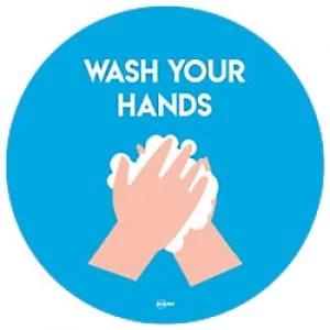 AVERY COVWH275 COVID-19 Wash Hands Ø275mm Labels Blue 2 Labels