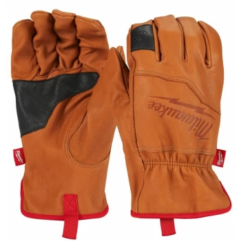 Milwaukee 4932478123 Brown Goatskin Leather Gloves - Size 8/M