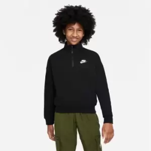Nike Sportswear Club Fleece Big Kids (Girls') 1/2-Zip Top - Black