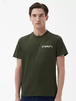 Barbour Durness Pocket T-Shirt - Khaki, Size 2XL, Men