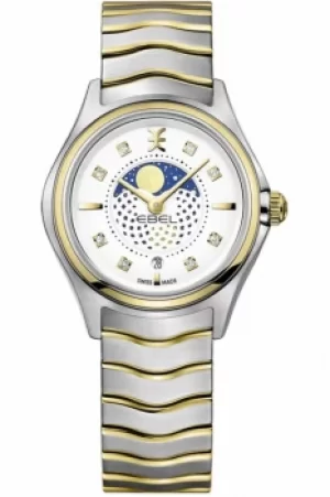 Ladies Ebel Wave Mini Moonphase Diamond Watch 1216373