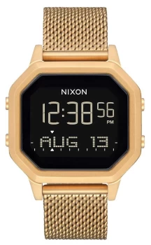 Nixon Siren Milanese All Gold Digital Gold IP Steel Watch