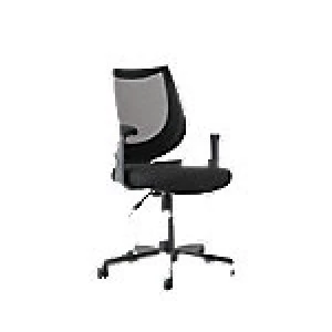 Influx Mesh Medium Back Chair Black Upholstery with Metal Frame with Fixed Arms
