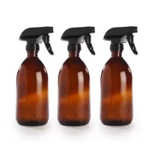 Amber Glass Spray Bottles - Set of 3 M&amp;W