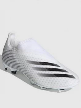 Adidas Mens X Laceless Ghosted.3 Firm Ground Football Boot, White, Size 8.5, Men