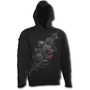 Fatal Attraction Mens Large Gothic Black Strap Hoodie - Black