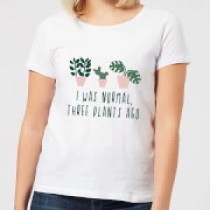 I Was Normal Three Plants Ago Womens T-Shirt - White - 4XL