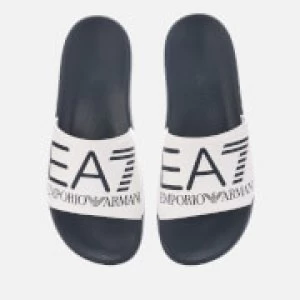 Emporio Armani EA7 Logo Slide Sandals Blue/White Size 8 Men