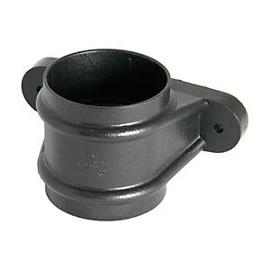 FloPlast RS2CI Cast Iron Style Round Down Pipe Socket - Black 68mm