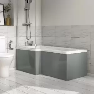 Light Grey L Shape Front Bath Panel - Pendle