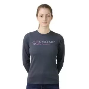 HY Equestrian Equestrian Diva Long Sleeve T-Shirt Womens - Grey