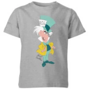 Disney Alice In Wonderland Mad Hatter Classic Kids T-Shirt - Grey - 11-12 Years