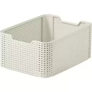 Curver Vintage White Plastic Basket (H)172mm (W)290mm