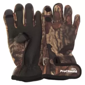 Floso Mens Neoprene Premium Angling/Fishing Gloves (S/M) (Camouflage)