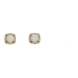 9ct Yellow Gold Opal & Diamond Earrings GE2317W