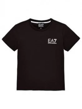 Emporio Armani EA7 Short Sleeve Logo T-Shirt Black Size 6 Years Boys