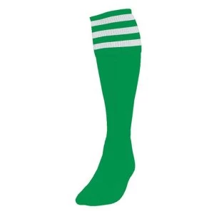 Precision 3 Stripe Football Socks Emerald/White UK Size 3-6