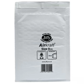 Jiffy 42JL0 Air Kraft No.0 Mail Bag 140 x 195mm - White