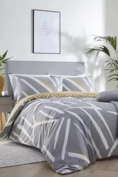 Stryke' Modern Abstract Print Responsibly Sourced Reversible Duvet Cover Set