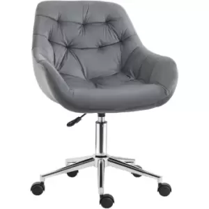 Velvet Home Office Chair Desk Chair with Adjustable Height Dark Grey - Dark Grey - Vinsetto