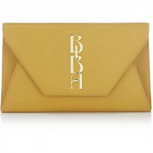 Biba Envelope Leather Clutch - Yellow