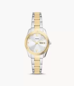 Fossil Women Scarlette Three-Hand Day-Date Two-Tone Stainless Steel Watch
