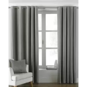 Riva Home Atlantic Eyelet Ringtop Curtains (168 x 183cm) (Grey)