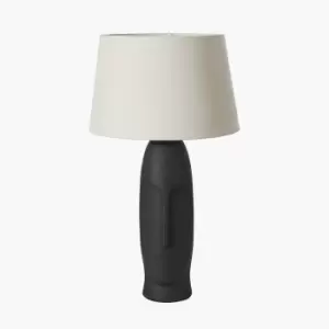 Rushmore Conan Textured Ceramic Table Lamp With Face Detail in Black
